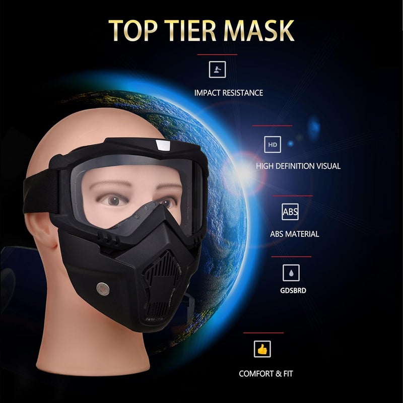 OQUQO Airsoft Tactical Helmet, Full Face Mask for Men, Paintball Helmet, NVG Mount and Side Rails, Adjustable Strap - Complete Tactical Gear for Cosplay and Movie Props - Image 5